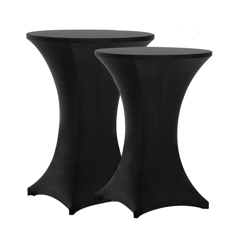 Tina's Tina 2 Pack 32x43 Inch Highboy Spandex Cocktail Table Covers Black, Cocktail Table Spandex Covers, Fitted Stretch Cocktail Tablecloth for Round Tables (2PC 32x43 Black) - Image 1
